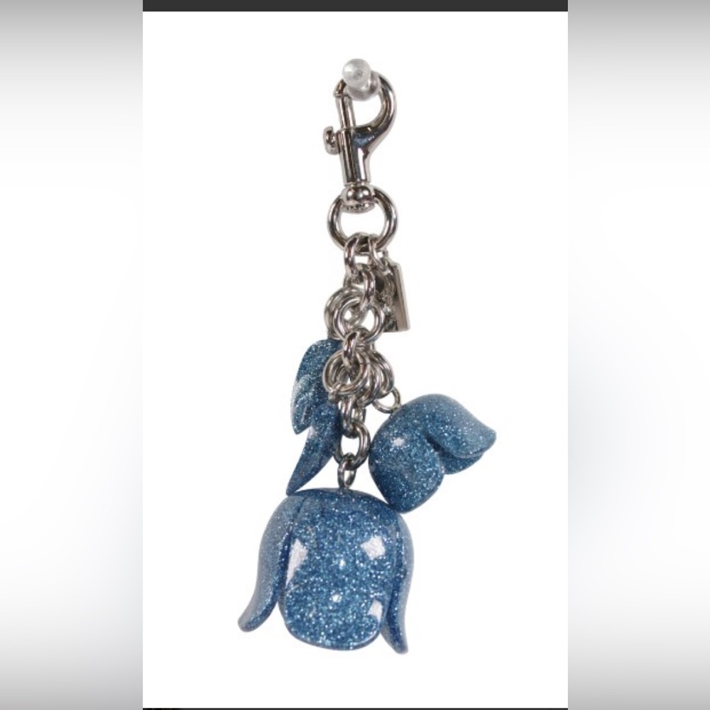 Coach Y2K Glitter Blue Tea Rose Bag Charm